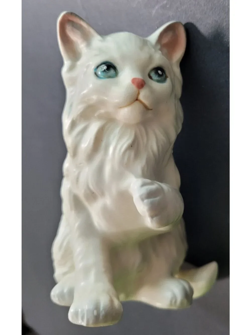 Set 3‎ Vintage Lefton Fluffy White Persian Kitten Cat Figurines Japan Porcelain